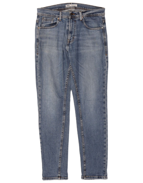 Blugi skinny pentru bărbați Zara EU 42 Large W32 L30 Albastru