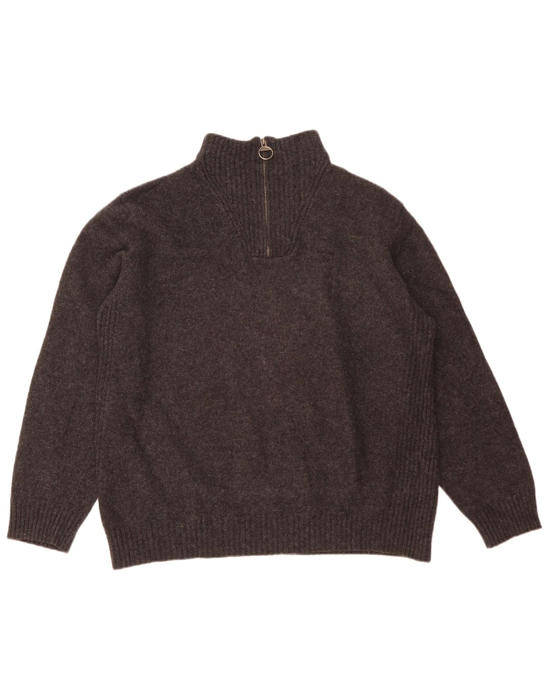 Pulover Barbour pentru femei, cu fermoar, cu gât, UK 20 2XL Lână gri