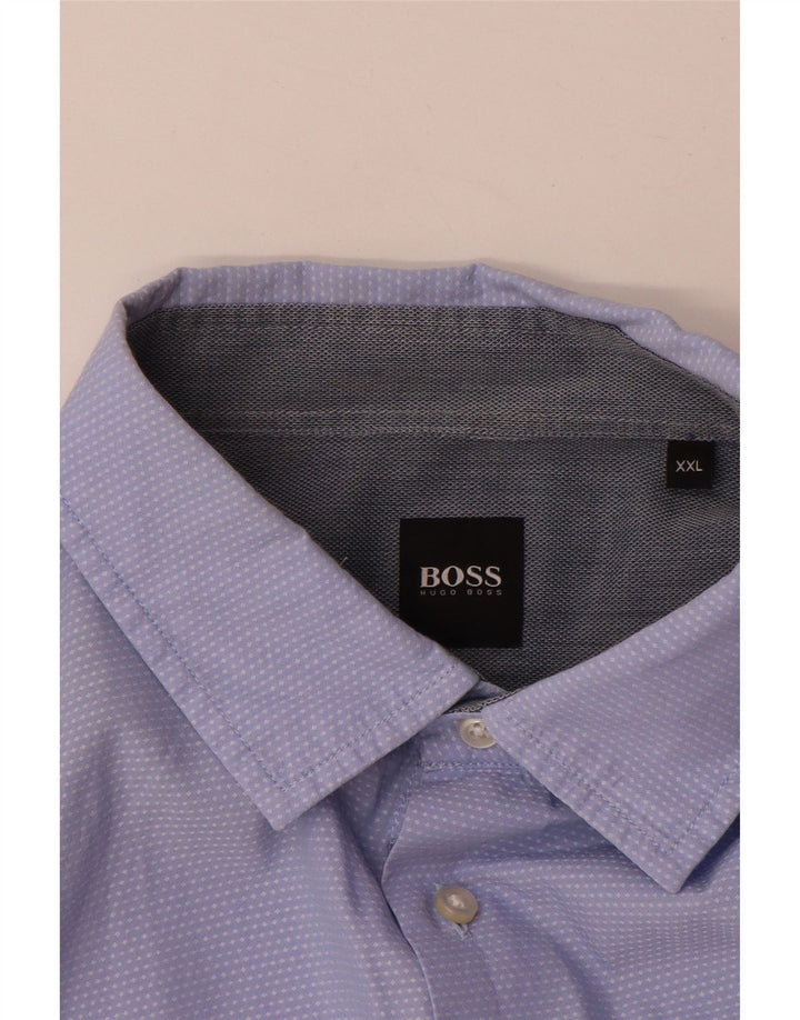 Cămașă pentru bărbați Hugo Boss 2XL, bumbac cu pete albastre