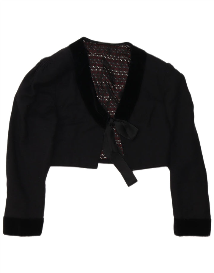 Jachetă Bolero Vintage pentru femei UK 14 Medium Black