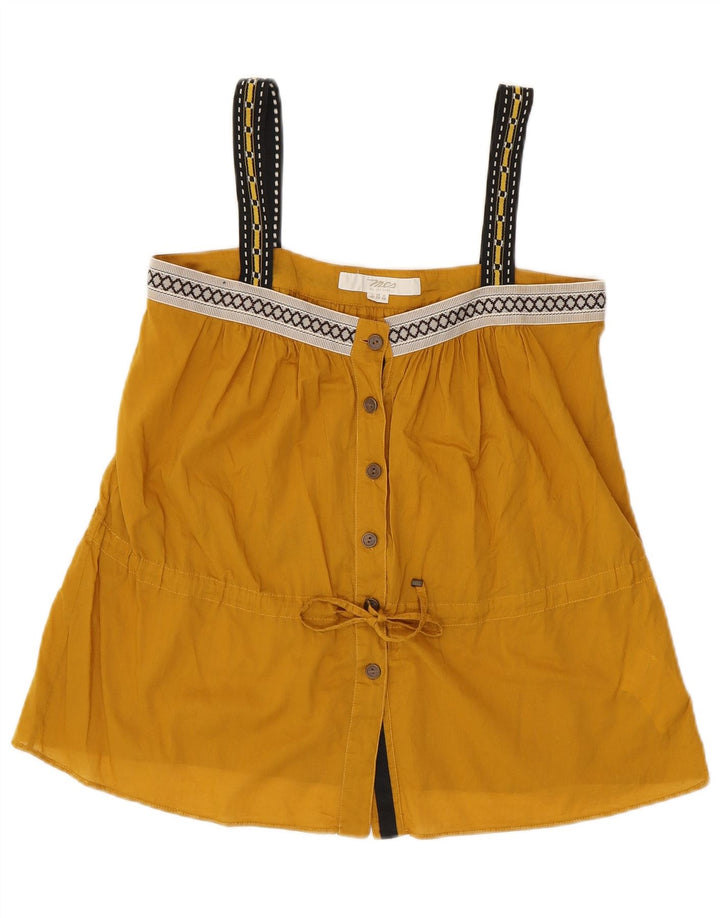 Marlboro Classics Crop Cami Top pentru femei EU 38 Bumbac geometric galben mediu