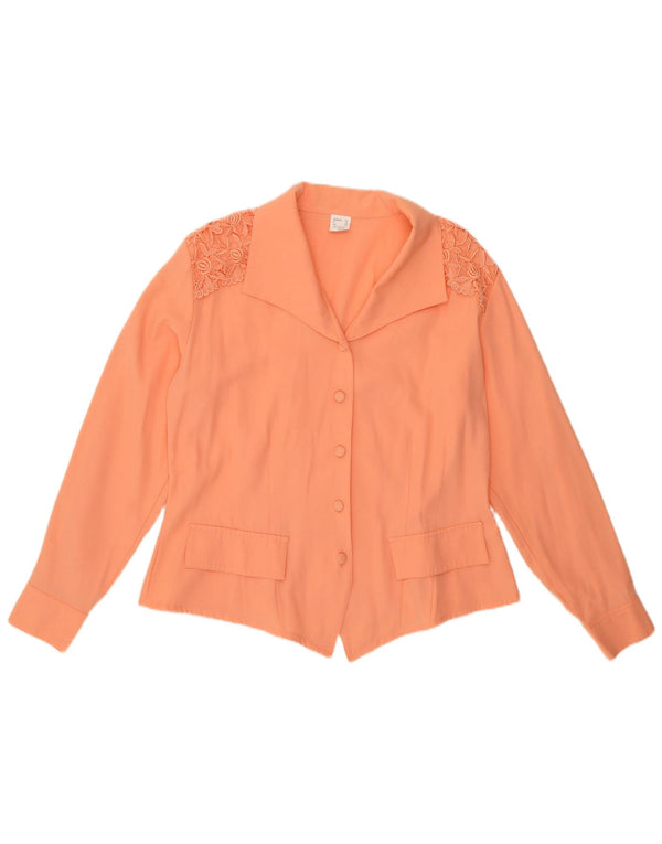 Bluză cămașă pentru femei VINTAGE IT 48 XL Viscoză portocalie