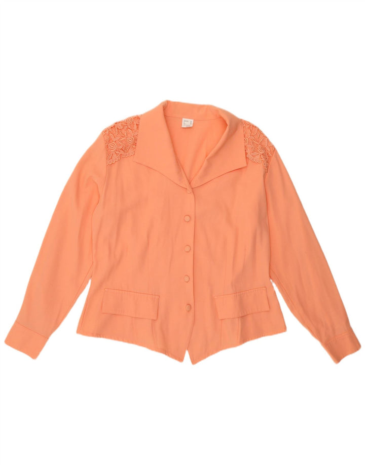 Bluză cămașă pentru femei VINTAGE IT 48 XL Viscoză portocalie