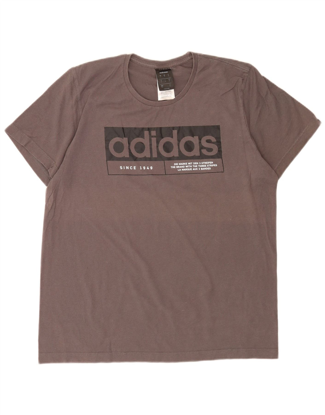 Tricou grafic pentru bărbați Adidas Top, bumbac, gri mediu