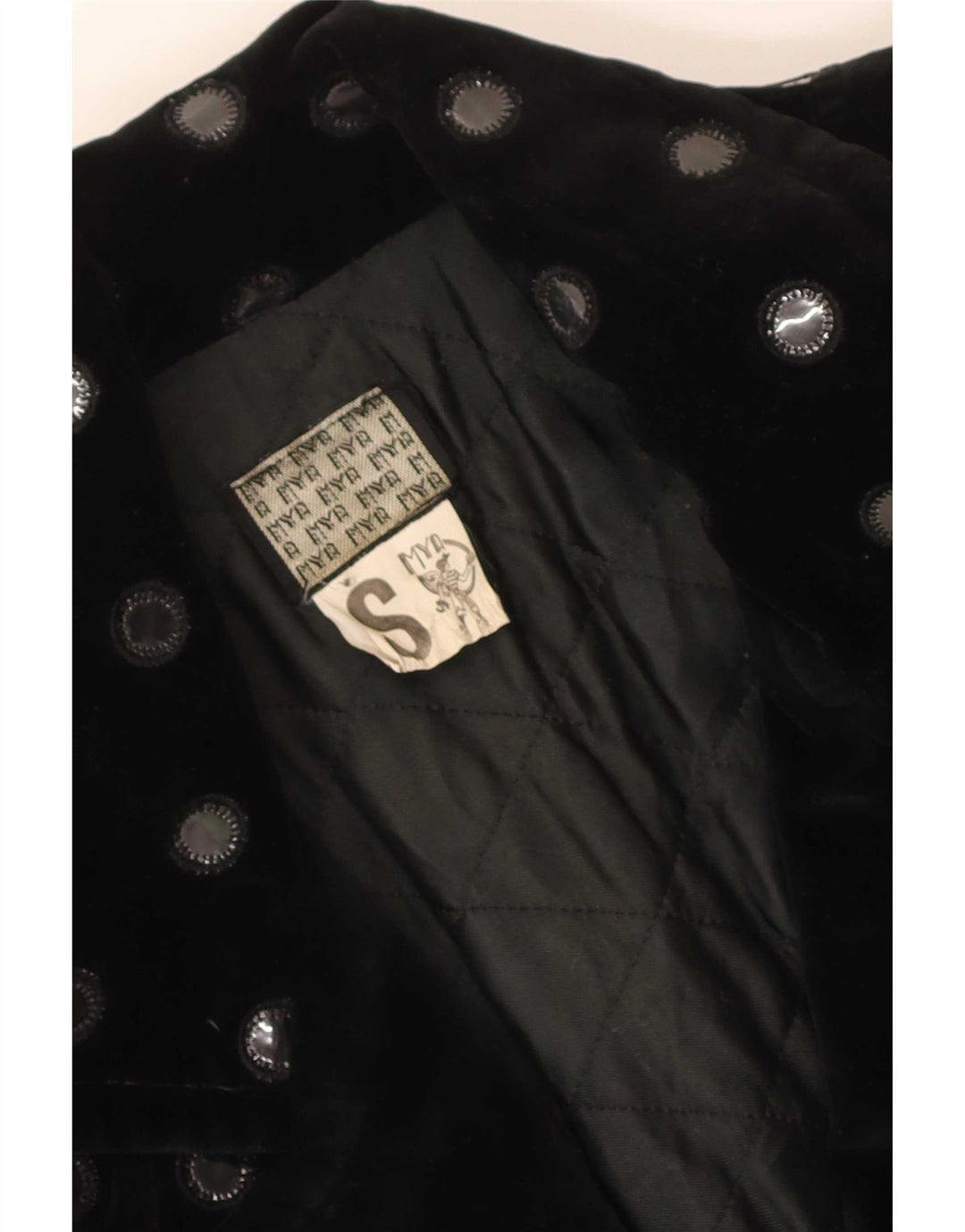 Jachetă bomber de catifea supradimensionată pentru femei vintage UK 10 mici, negru, cu buline