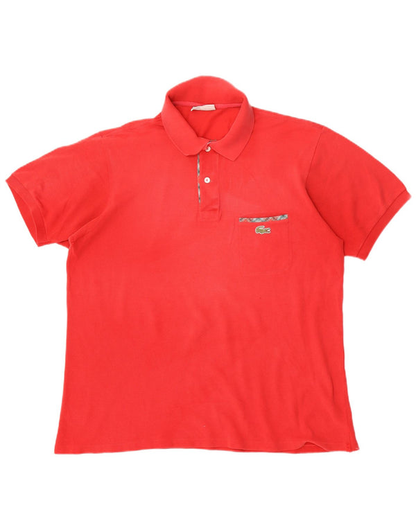Lacoste Mens Polo Shirt Size 5 Large Red Cotton