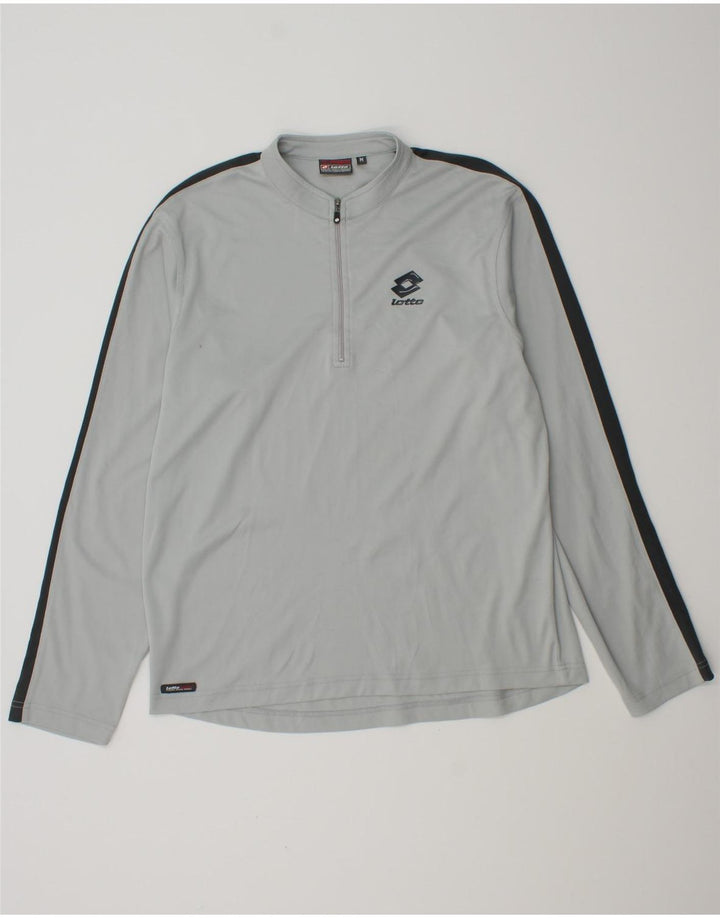 Top de trening Lotto pentru bărbați, cu fermoar, cu gât, colorat, gri mediu