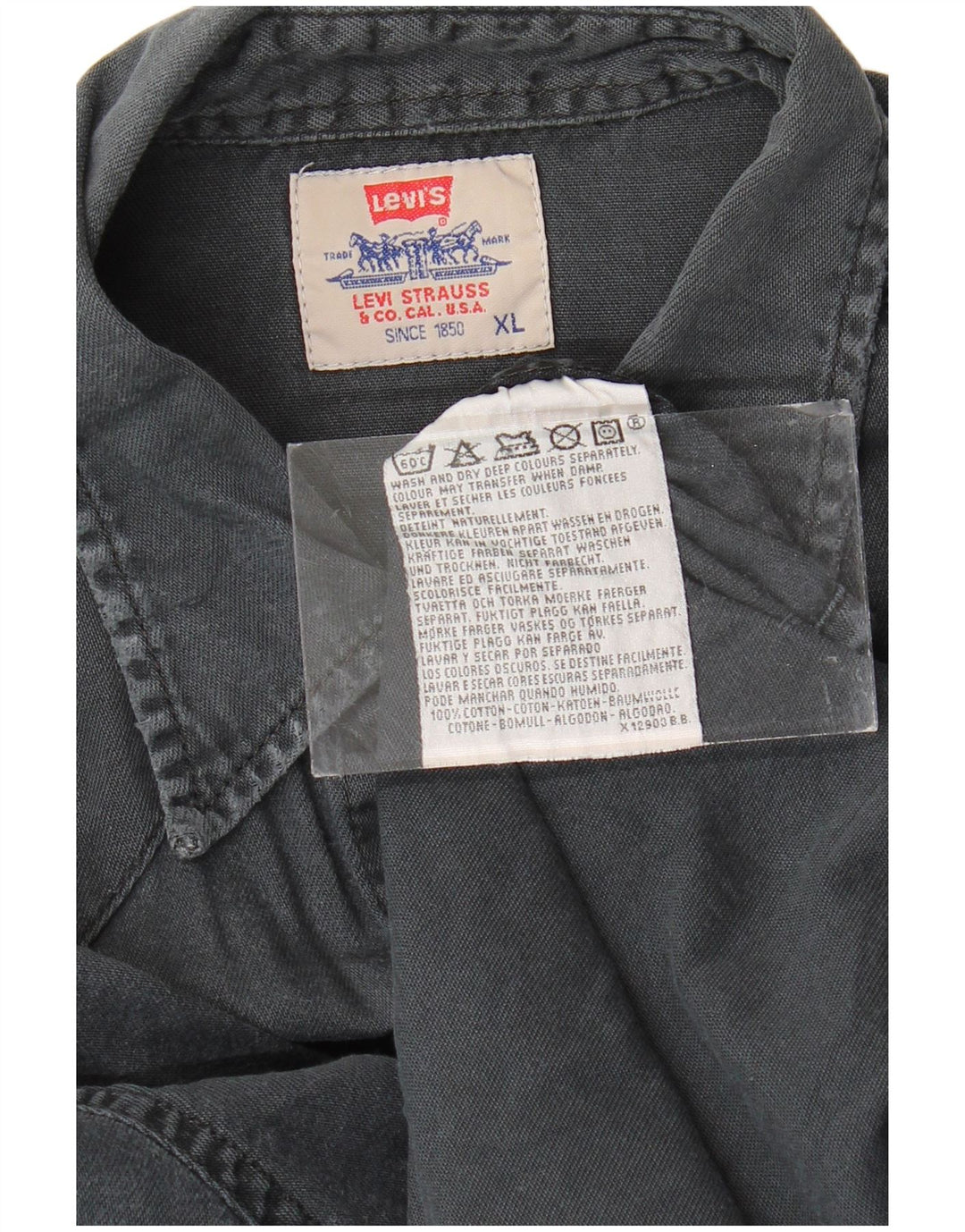 Cămașă de blugi pentru bărbați LEVI'S XL, bumbac negru