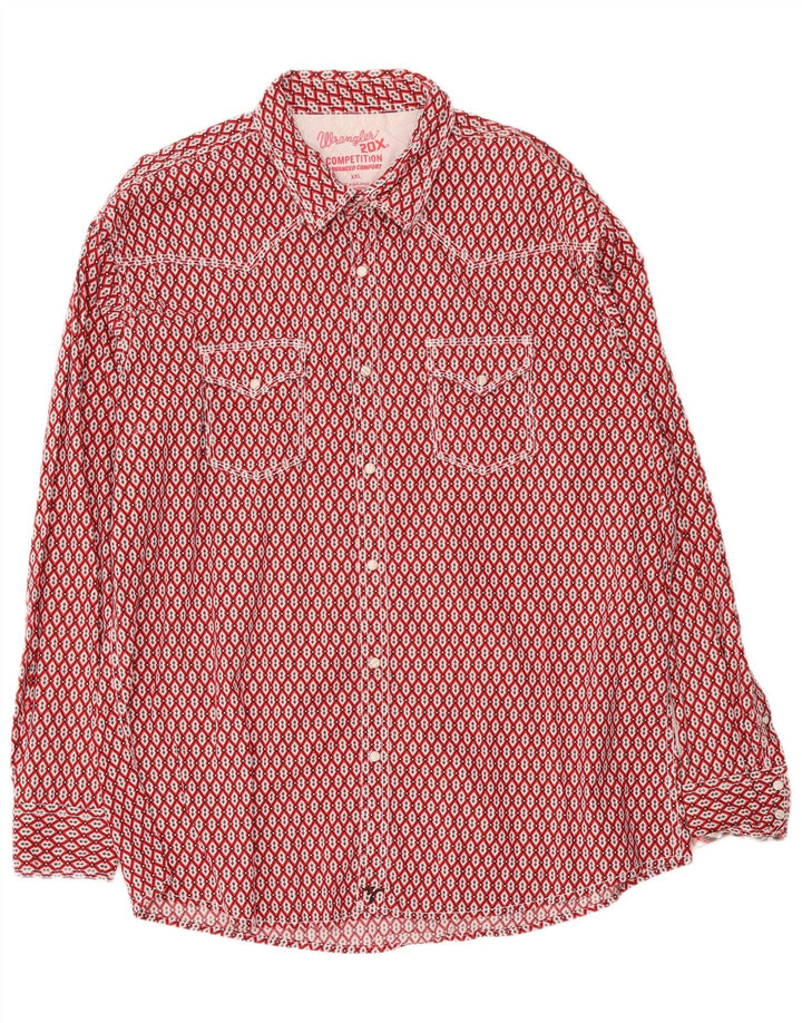 Cămașă pentru bărbați Wrangler 2XL bumbac geometric roșu