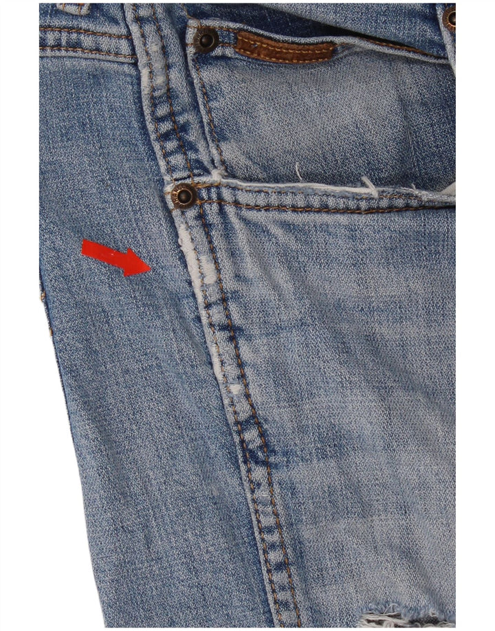 Pantaloni scurți din denim învechit Wrangler pentru bărbați W34, bumbac albastru mare