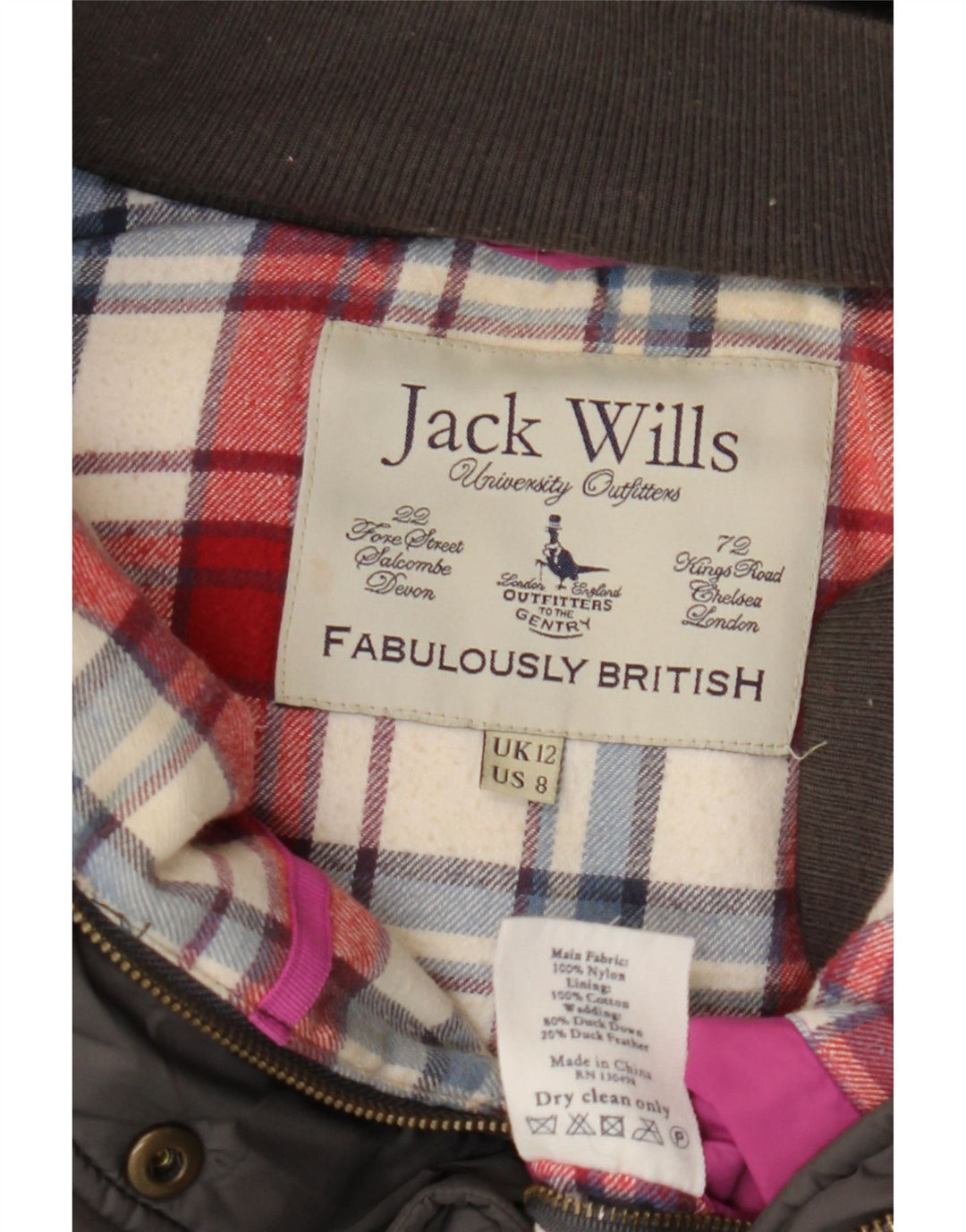 JACK WILLS Gilet căptușit cu glugă pentru femei UK 12, nailon gri mediu