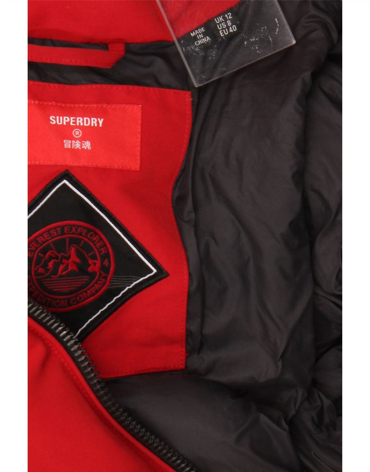 Jachetă Bomber căptușită Superdry pentru femei UK 12 Poliester roșu mediu