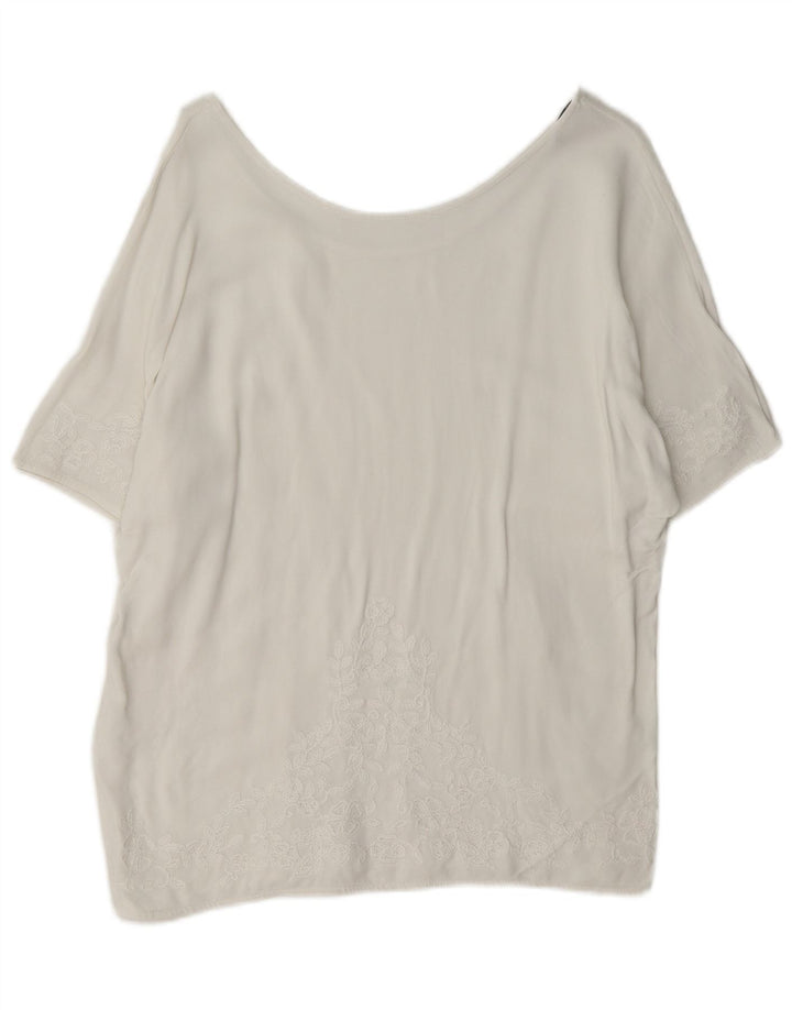 Bluză Massimo Dutti pentru femei UK 16, mare, albă, florală
