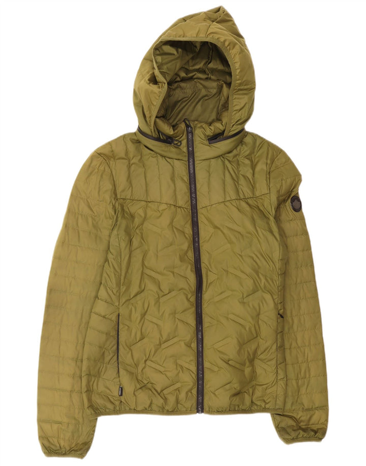 Jachetă căptușită cu glugă Superdry pentru bărbați UK 14, mare, verde, poliester