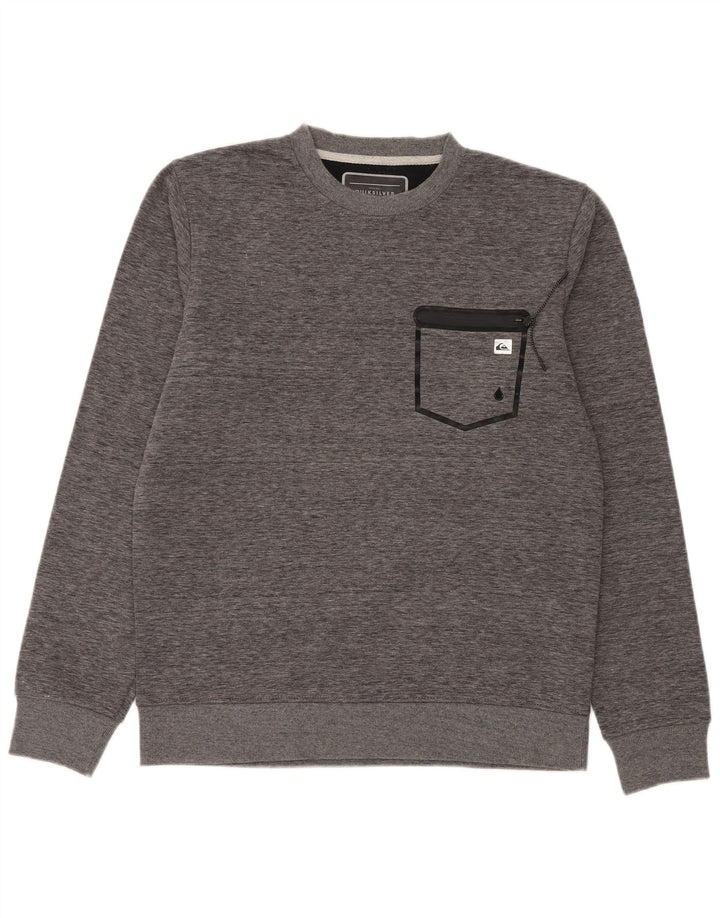 Pulover Quiksilver pentru bărbați, cu o formă regulată, din poliester cu pături, gri mediu