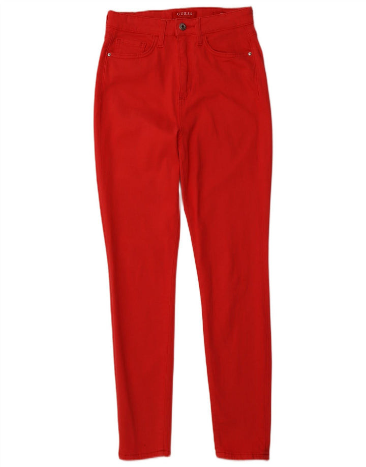 Blugi skinny pentru femei cu talie înaltă GUESS L27 L27 bumbac roșu