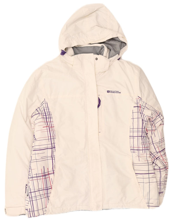 Jachetă Windbreaker cu glugă pentru femei Mountain Warehouse UK 16 Large White Check