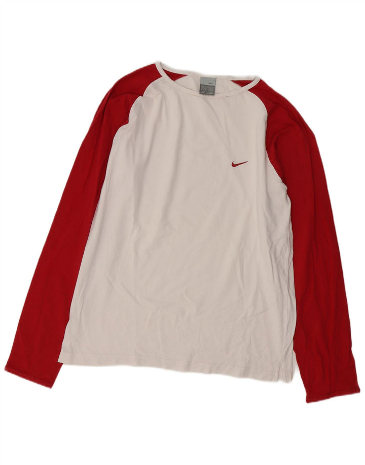 Top cu mânecă lungă pentru bărbați Nike Marea Britanie 39/41 Medium, alb, color block