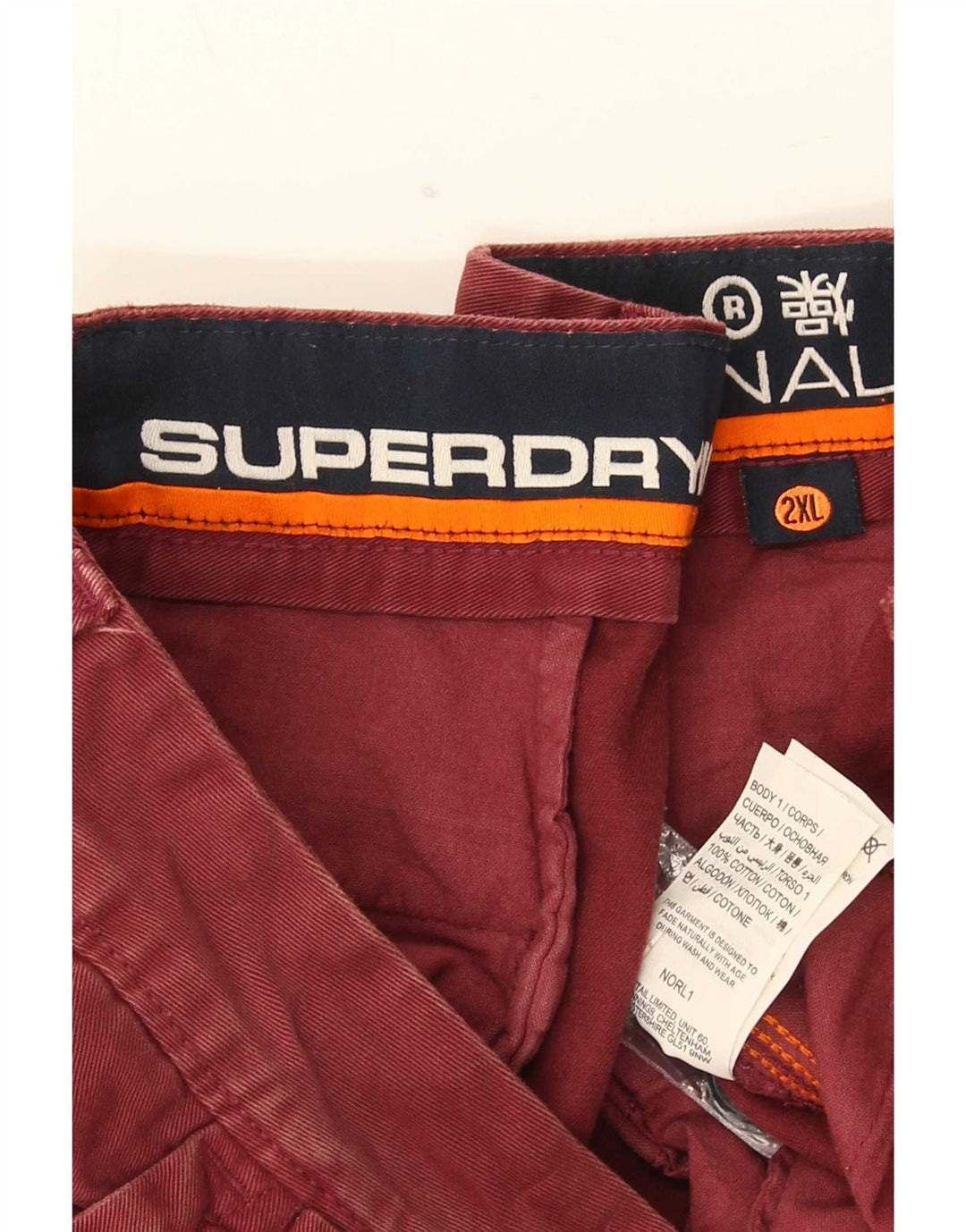 Pantaloni scurți chino Superdry pentru bărbați 2XL W42 bumbac maro