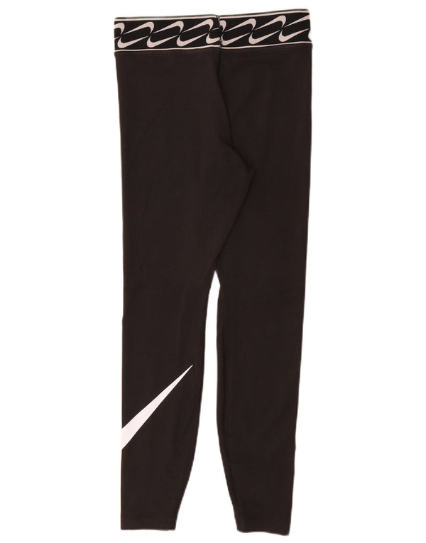 Leggings grafic NIKE pentru femei UK 10, bumbac negru mic