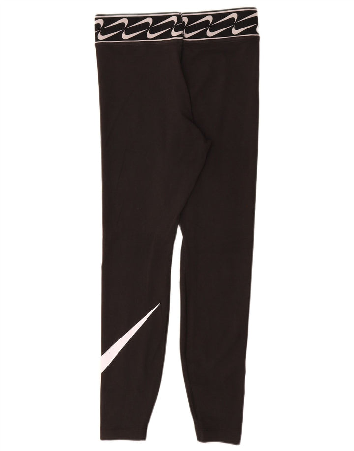 Leggings grafic NIKE pentru femei UK 10, bumbac negru mic