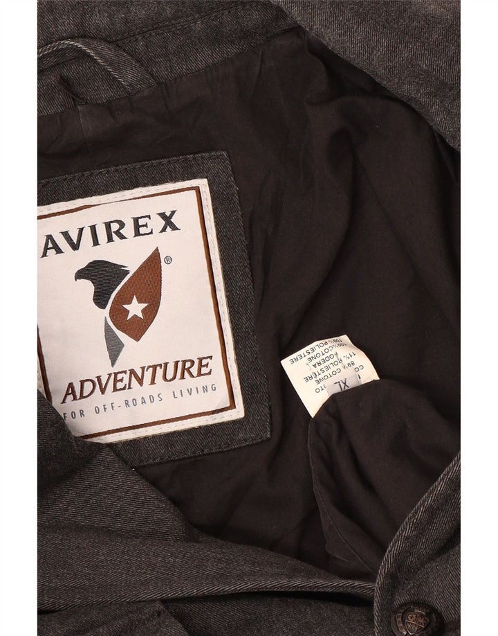 Jachetă Avirex pentru bărbați cu 4 nasturi, UK 42 XL, bumbac gri