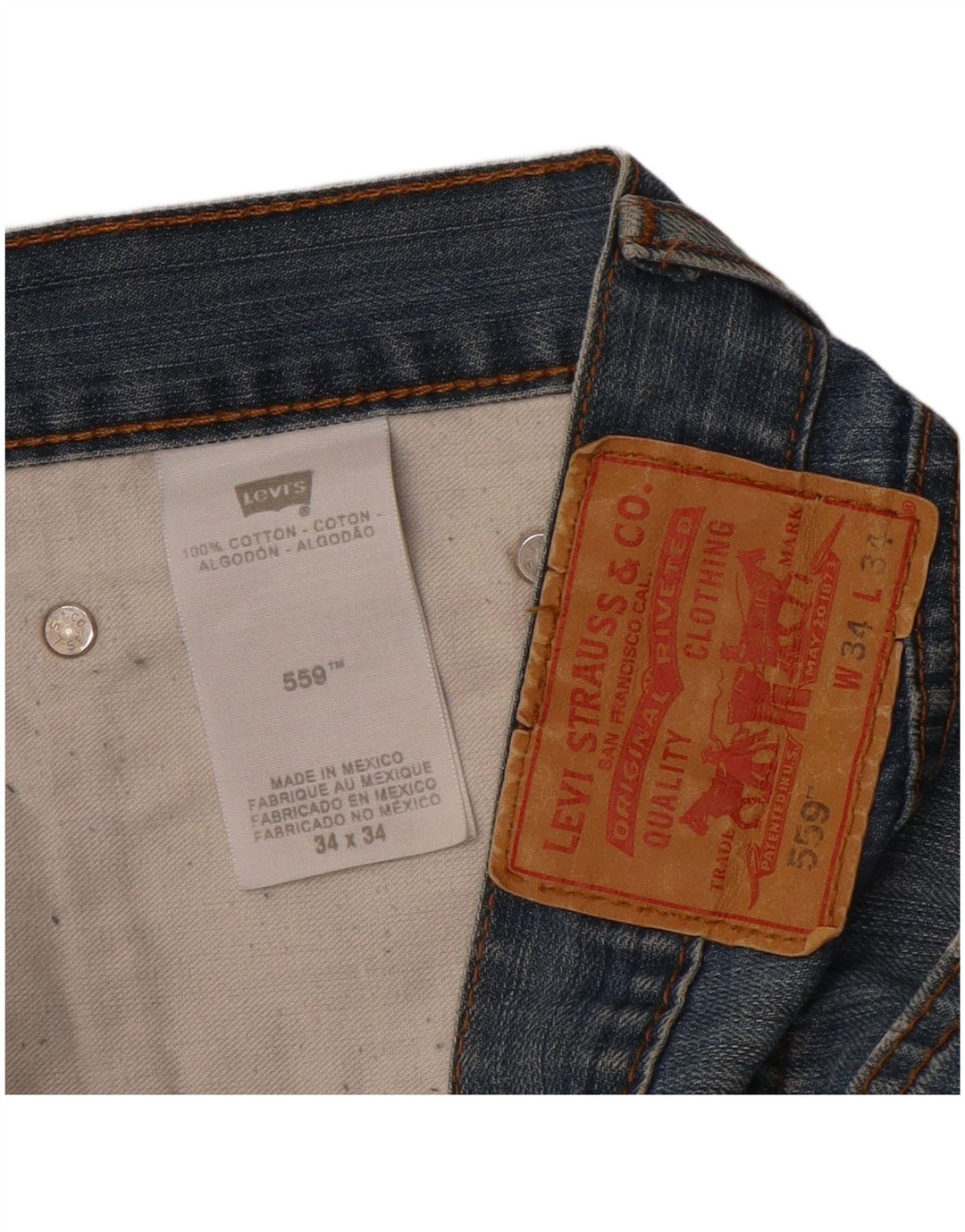Blugi drepti pentru bărbați Levi's 559 Relaxed Fit W34 L34 Bumbac albastru