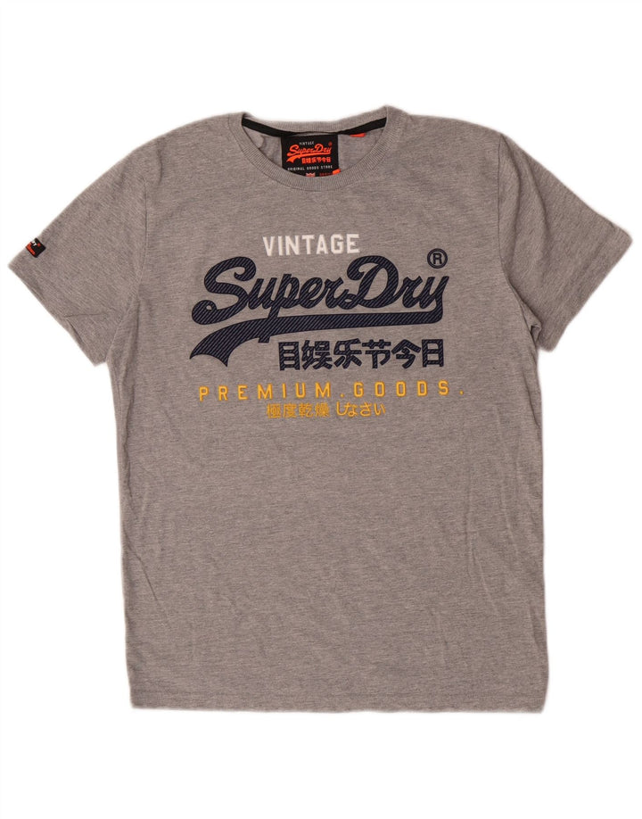 Tricou grafic Superdry pentru bărbați, top mare, gri, bumbac