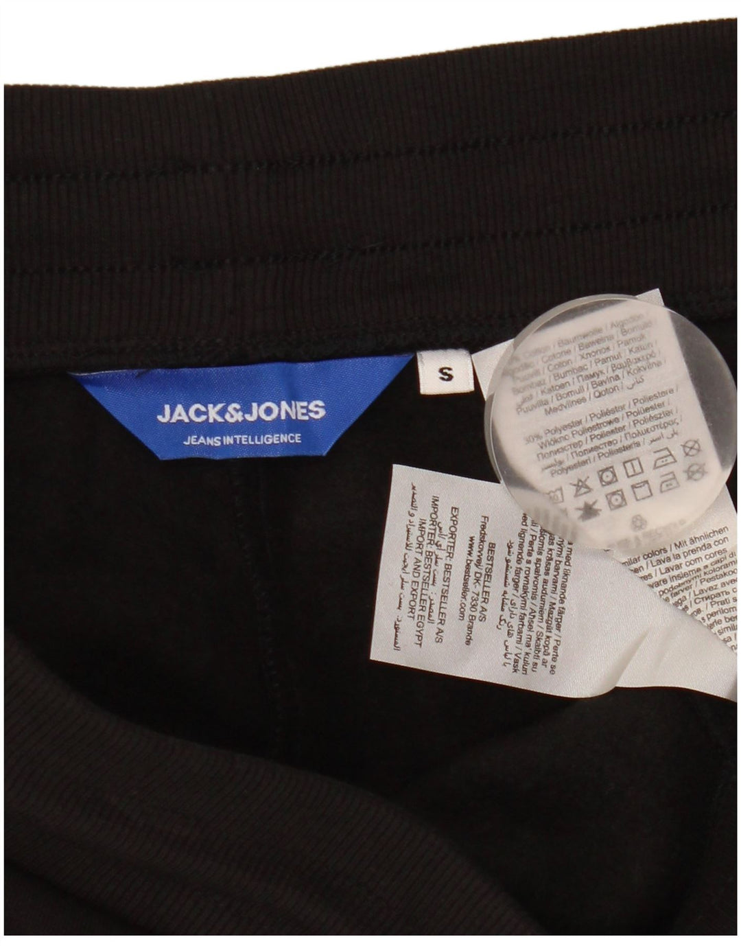 Pantaloni scurti sport Jack & Jones pentru bărbați, bumbac negru mic