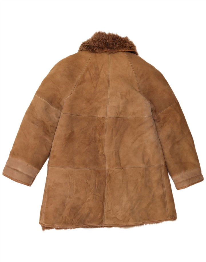 Palton vintage pentru femei din shearling EU 42 mare, bej, din shearling