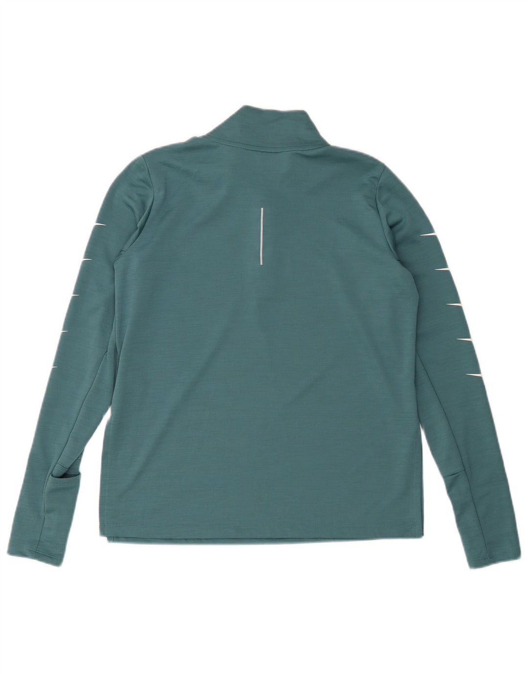 Top grafic Nike Dri Fit cu mânecă lungă, cu fermoar, verde, poliester