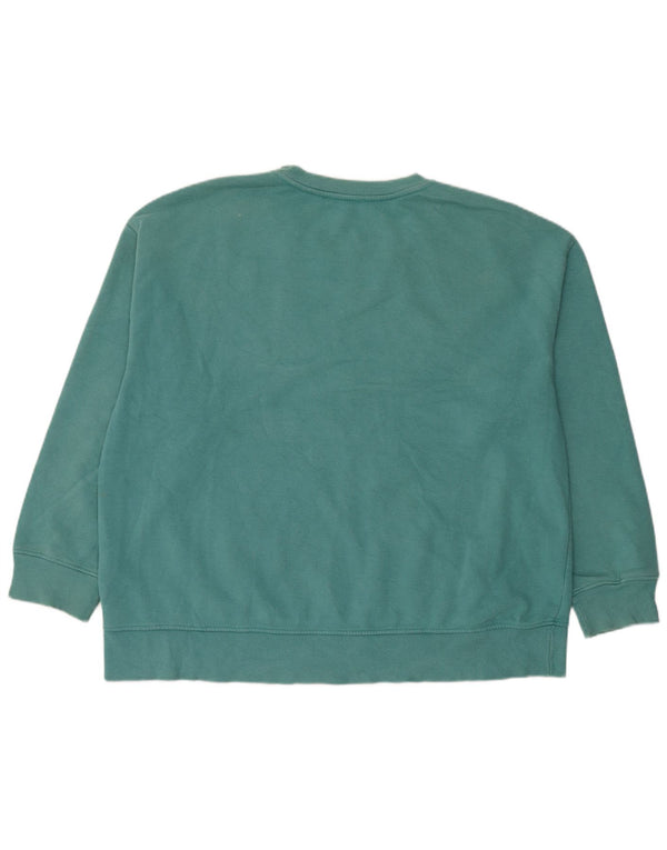 Pulover supradimensionat cu grafic pentru femei Zara UK 16 Bumbac albastru mare