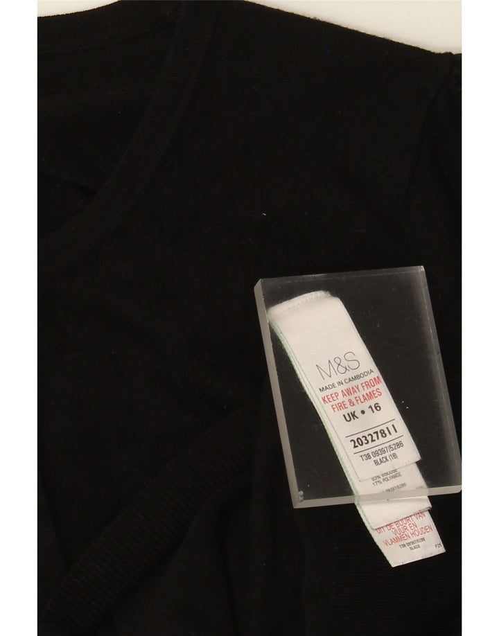 Pulover cardigan pentru femei Marks & Spencer UK 16 mare, negru, viscoză