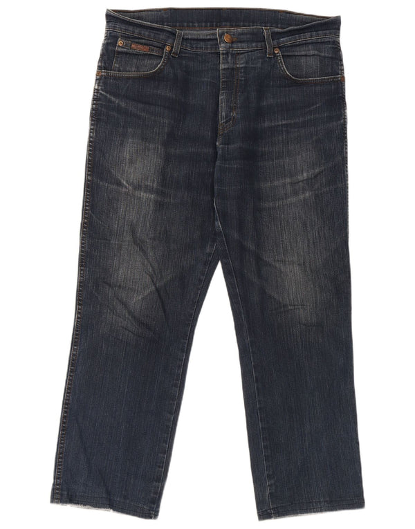 Blugi drepti stretch pentru femei Wrangler Texas W34 L27 bumbac bleumarin