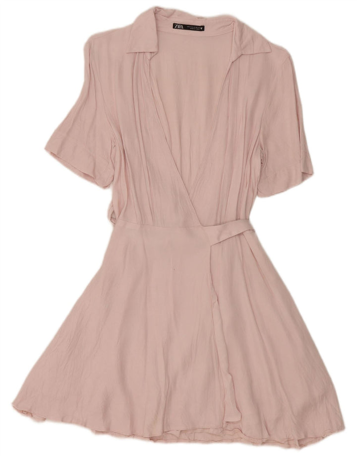 Rochie Wrap pentru femei Zara UK 10 Small Pink Viscose
