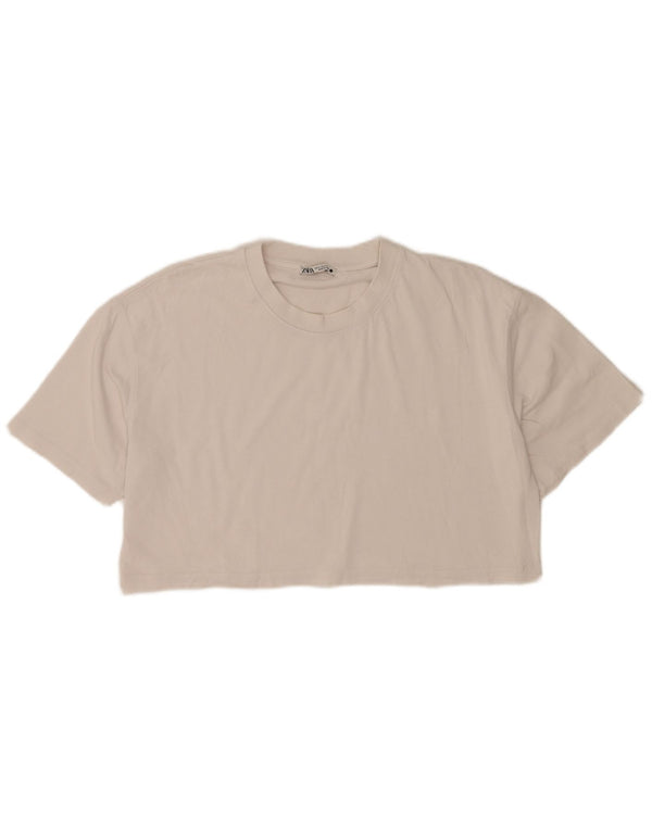 Tricou supradimensionat pentru femei Zara UK 14 Medium White
