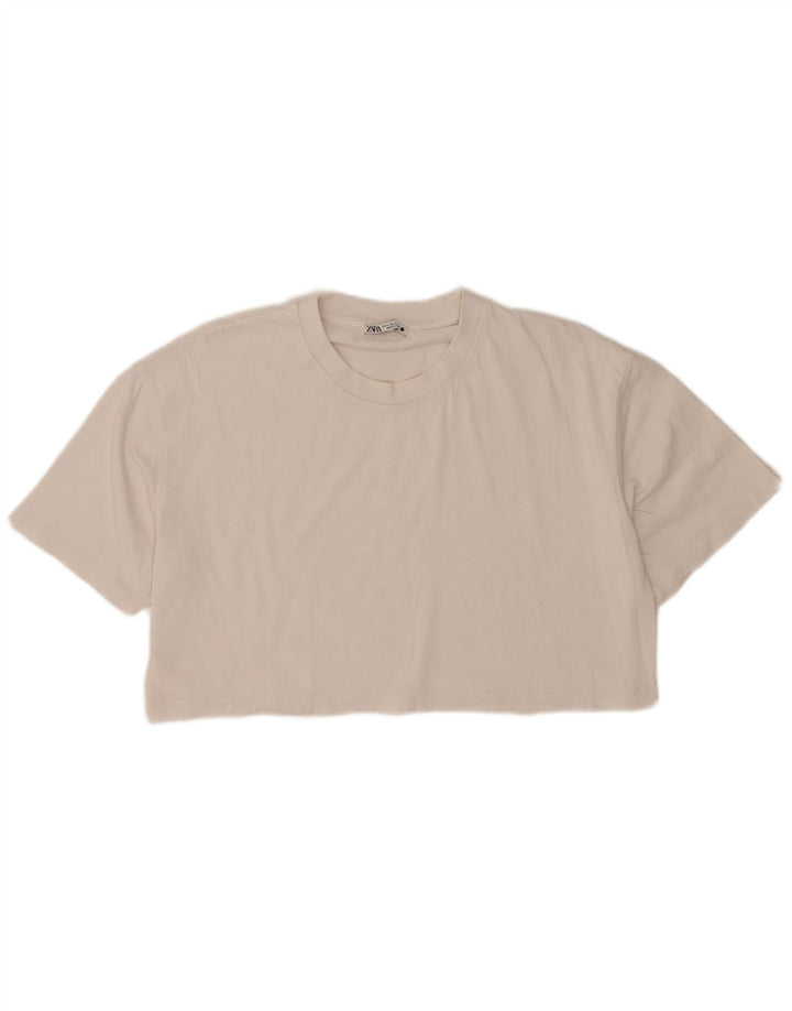 Tricou supradimensionat pentru femei Zara UK 14 Medium White