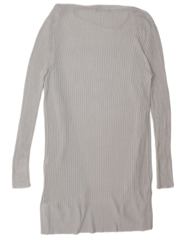 Oasis Womens Longline Open Cardigan Sweater UK 14 Medium Grey Viscose