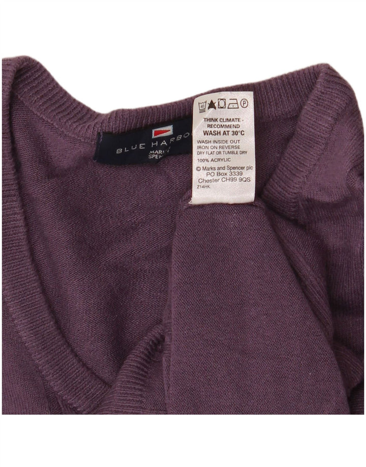 MARKS & SPENCER Pulover cu decolteu în V Blue Harbour pentru bărbați, violet mediu