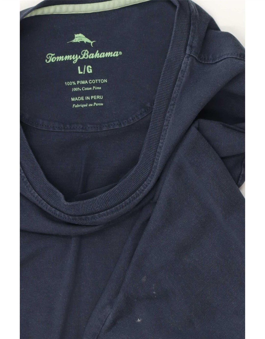 Top pentru bărbați Tommy Bahama cu mânecă lungă mare din bumbac bleumarin