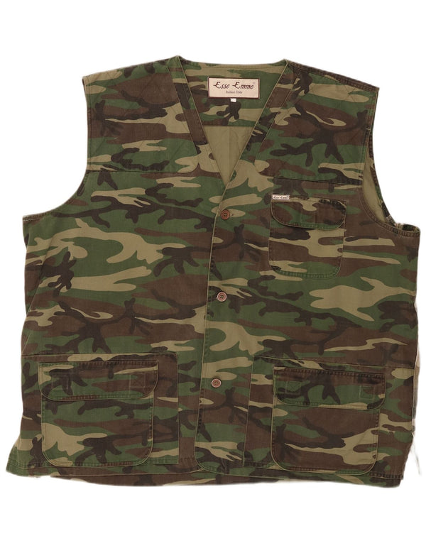 ESSE EMME Gilet utilitar pentru bărbați UK 44 2XL Khaki Camouflage