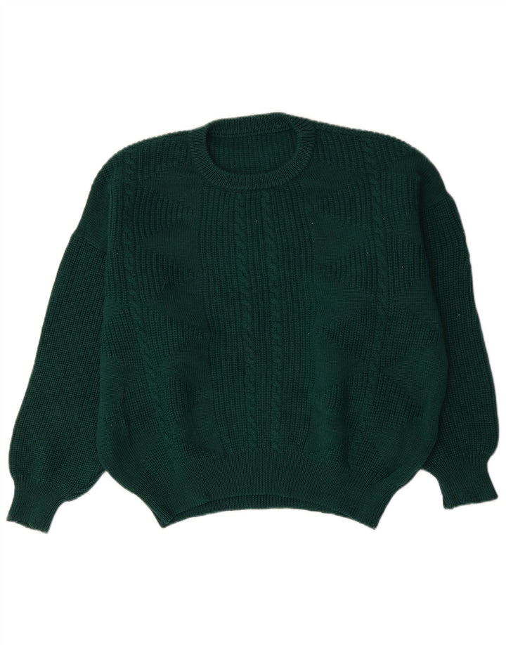 Pulover vintage pentru bărbați cu gâtul turnat XL verde