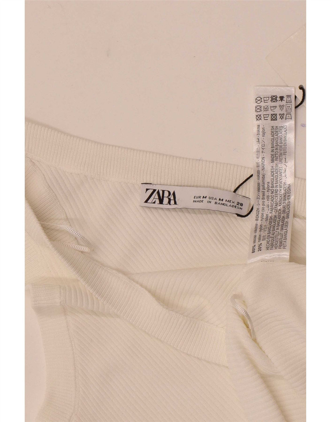 Top cu un umăr pentru femei Zara UK 12 Medium White Viscose