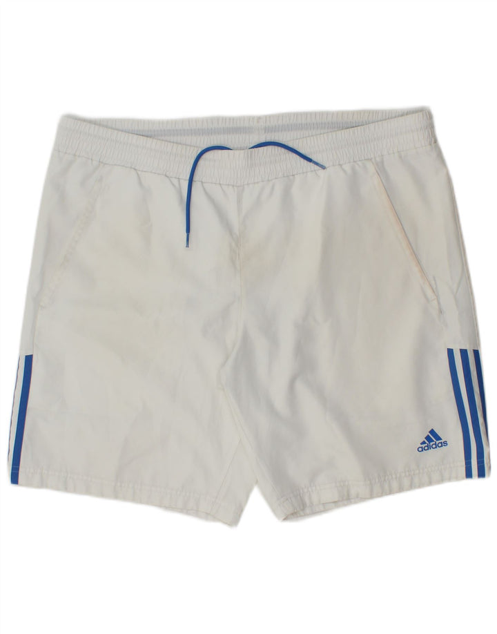 Pantaloni scurți sport pentru bărbați Adidas, mari, alb, din poliester