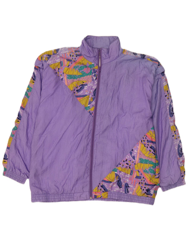Orso Poeta Jachetă de trening cu model abstract pentru bărbați, XL, mov, poliamidă