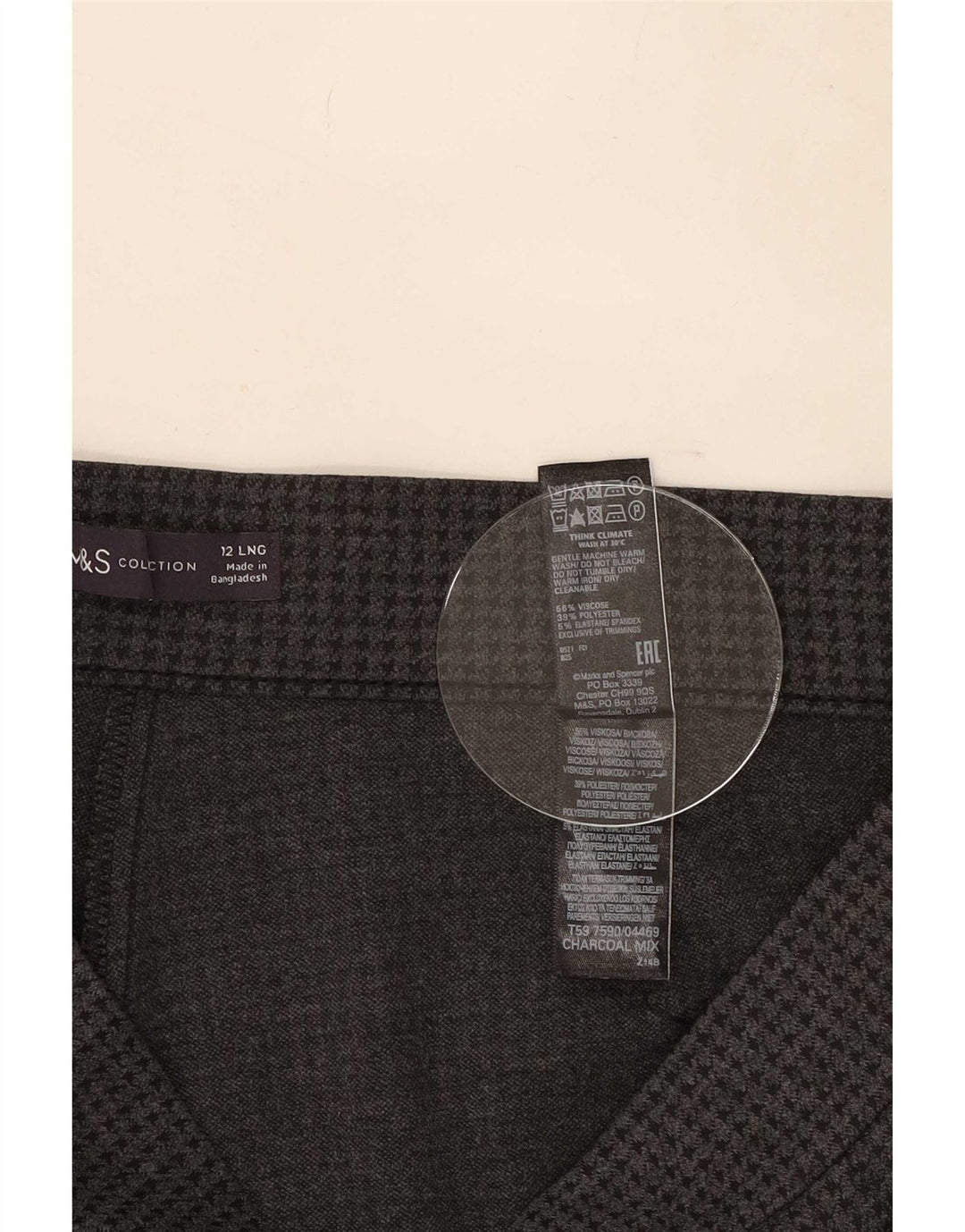 Pantaloni casual pentru femei Marks & Spencer UK 12 Medium W30 L31 Gri