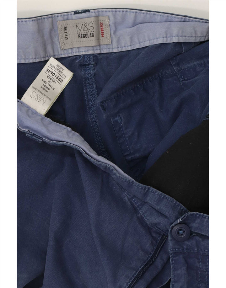 Pantaloni scurți pentru bărbați Marks & Spencer Regular Cargo W36 Large Blue Bumbac