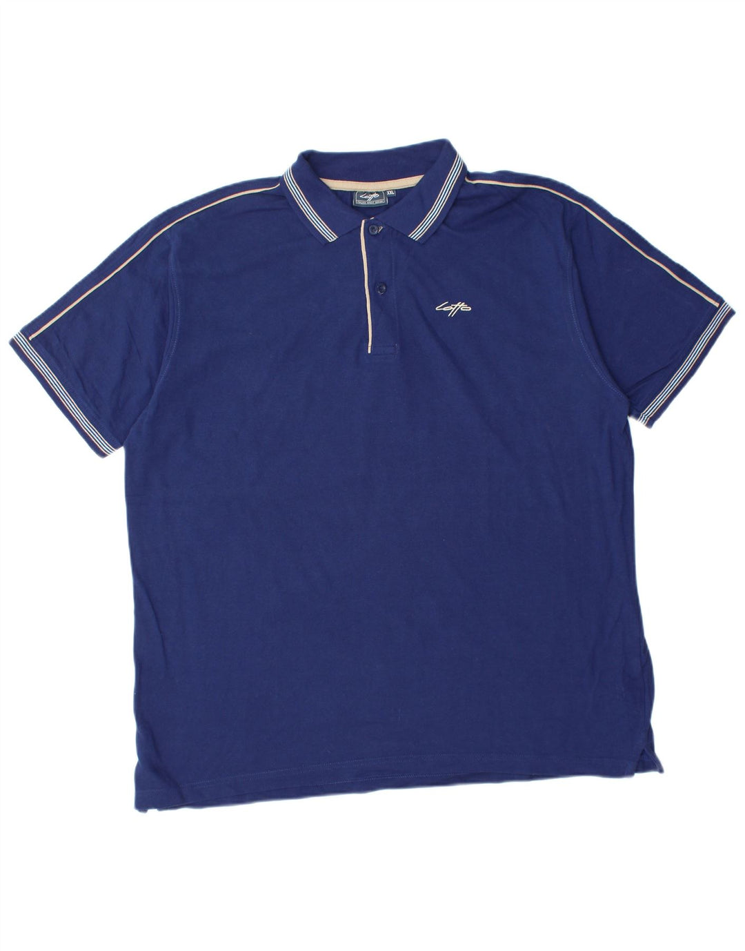 LOTTO Mens Polo Shirt 2XL Blue Cotton