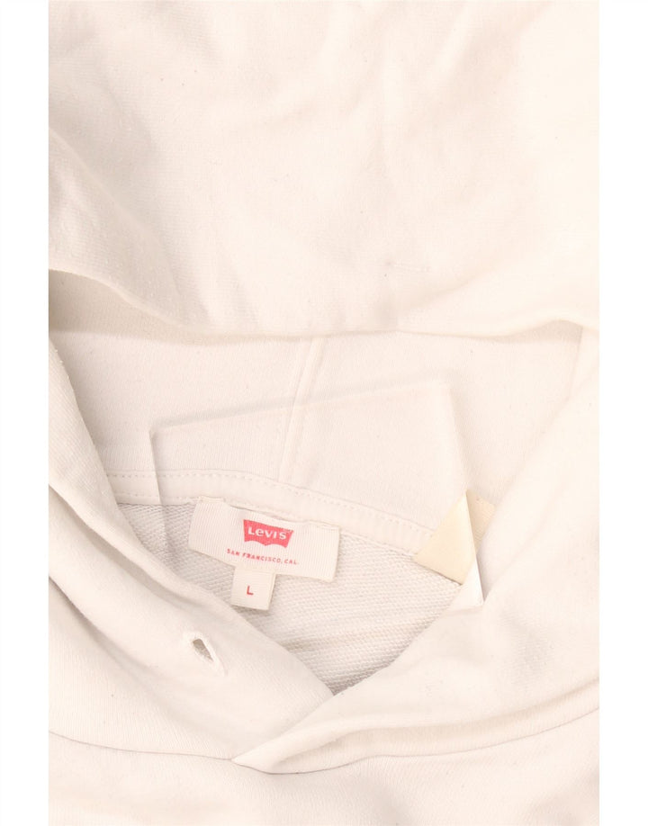 Pulover cu capotă cu grafică LEVI'S pentru femei UK 16 Large White