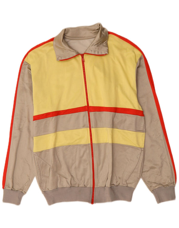 Jachetă de trening vintage pentru bărbați, gri mediu, bloc de culoare